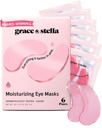 Βραβείο χάριτος & stella Winning Under Eye Mask - Μείωση των σκοτεινών κύκλων, Puffy Eyes, Undereye Τσάντες, Ρυτίδες - Gel Under Eye Patches - Δώρα για τη μαμά - Vegan Cruelty-Free Self Care (Pink, 6 Pairs)