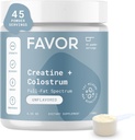 Favor Creatine and Bovine Colostrum Powder - Creatine Monohydrate Cow Colostrum Supplement, Υψηλή ανοσοσφαιρίνη IgG, δύναμη, αποκατάσταση των μυών και την υγεία των ούρων για τους άνδρες και τις γυναίκες, 45 Υπηρεσίες, Άγευστη