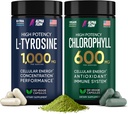 (Bundle) Chlorophyl & L Tyrosine Κάψουλες - Φυσική Ενέργεια, Ανοσία και Focus Συμπλήρωμα - 600 mg Chlorophyl για φρεσκάδα + 1000 mg L-Τυροσίνη για Εστίαση & Διανοητική Καθαρότητα - Made in The USA
