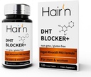 Hair’n DHT Blocker Hair Growth Supplement, Vegan & Plant-based Formula για άνδρες και γυναίκες, υποστηρίζει την ανάπτυξη των μαλλιών, ασφαλές για ενήλικες - Saw Palmetto, Biotin, Capsaicin, και Reishi Μανιτάρια