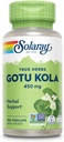 SOLARAY Gotu Kola 450mg - Centella Asiatica Herbal Supplements - Gotu Kola Capsules Made with Whole Aerial for Powerful Wellness Support - Vegan, Non-GMO, Lab Verified, 60-Day Guarantee, 100 Servings