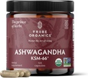 TRIBE ORGANICS Ashwagandha KSM 66 Pure Organic Root Powder Extract Ayurvedic Supplement - Focus, Mood Support, Increase Energy, Strength, 600mg of Natural KSM66 for Superior Absorption - 120 Capsules