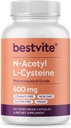 N-Acetyl L-Cysteine (NAC) 600mg Per Capsule (120 Vegetarian Capsules) - No Stearates - Vegan - No Fillers - No Silica - No Gelatin - Gluten Free - Non GMO