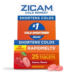 Zicam Ψυχρή Remedy ψευδάργυρος Rapidmelts, Cherry Γεύση, Ομοιοπαθητική, Ψυχρή Λιποθυμία Ιατρική, Σύντομη διάρκεια κρύο, 25 κόμης
