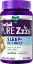 ZzzQuil PURE Zzzs De-Stress 2mg Μελατονίνη Gummies,, Βοηθήματα ύπνου για ενήλικες, Ashwagandha για υποστήριξη στρες, 60 Gummies