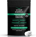 Viter Energy Extra Strength Caffeinated Mints 80mg Caffeine, B Vitamins, Sugar Free. (Peppermint, 8oz, Bulk Bag)