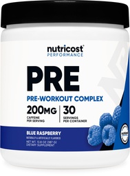 Nutricost Pre-Workout Complex Powder (30 σέρβις, Blue Raspberry) - Pre-Workout Supplement with Beta-Alanine, Taurine & Amino Acids