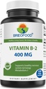 Brieofood Vitamin B2 (Riboflavin) 400mg, 120 κάψουλες λαχανικών - Χωρίς γλουτένη, μη ΓΤΟ