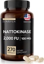 Συμπλήρωμα Nattokinase - 2000 FU Ένζυμο - 270 Κάψουλες Nattokinase 100mg - Χωρίς γλουτένη, Μη ΓΤΟ, Vegan