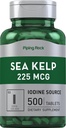Piping Rock Sea Kelp Supplements | 225mcg | 500 Tablets | Non-GMO, Gluten Free