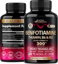 Benfotiamine 300 mg - Υποστήριξη Νεύρων, Ενέργειας & Μεταβολισμού - Συμπλήρωμα Βενφοτιαμίνης Λιποδιαλυτή Βιταμίνη Β1 - Εξαιρετικά Βιοδιαθέσιμη & Απορροφώμενη - με Thiamin, Βιταμίνη Β12 & Β6 - 90 Κάψουλες