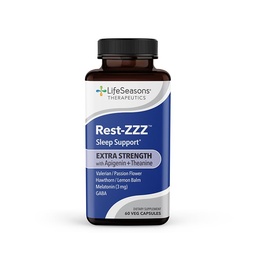Rest-ZZZ Extra Strength - Sleep Support Supplement - Fall Asleep & Stay Asleep - Ηρεμεί το νευρικό σύστημα - Φυσικά Ευκολία μυϊκή ένταση & ανησυχία - Χαμηλή δόση μελατονίνης GABA & χαμομήλι - 60 κάψουλες