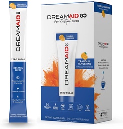 Sleep Aid Drink Mix, DreamAid, Μελατονίνη, Χαμομήλι - Βοηθά τους ενήλικες να πέσουν στον ύπνο πιο γρήγορα, να κοιμηθούν περισσότερο και να ξυπνήσουν συναίσθημα αναζωπυρωμένο, Zero Ζάχαρη & Keto Φιλικό, 14 εξυπηρετούν (πακέτο του 1)