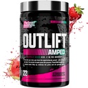 OUTLIFT Amped Max Dosed HIGH STIM Pre Workout Powder 6G Citrulline, 3.2G Beta Alanine, Alpha GPC, CognatiQ, Extreme Energy, Μαζικές Αντλίες, Ηλεκτρολύτες (Strawberry Watermelon, 22 Servings)