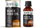 RAWYA Black Seed Oil - Ψυχρός Πιέζεται - Μαύρος Σπόρος Κύμινου - Premium Nigella Sativa - Ωμέγα 3 6 9 - Kalonji για το δέρμα και υγιή μαλλιά - Μη-GMO, Γλουτένη-ελεύθερος - Λάδι ευεξίας - Ήπια Γεύση - 3.4 Fl Oz