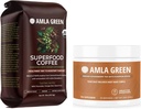 Amla Πράσινο Βιολογικό Έδαφος Superfood Καφές και Άμλα σκόνη Superfood Συμπλήρωμα με κολοκύθα Spice, 20x Ultra συμπυκνωμένο Amla