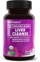 BioEmblem USDA Organic Liver Cleanse - 80% Silymarin Milk Thistle Extract για την υγεία του ήπατος και τη λειτουργία του ήπατος με εκχύλισμα Dandelion & Artichoke - 100% Vegan, μη ΓΤΟ - Φυτικό Ήπαρ - 60 κάψουλες