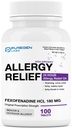 Puregen Labs Allergy Relief, Fexofenadine 180mg, 100 Tablets – 24 Hour Non-Drowsy Antihistamine Allergy Medicine for Runny Nose, Sneezing, Itchy, Watery Eyes - Made in USA