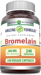Amazing Formulas Bromelain 500mg 2400 GDU, κάψουλες Veggie 