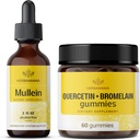 HERBAMAMA Mullein Leaf Extract and Quercetin Gummies Kit - Bundle of Mullein Leaf Drops 2 fl oz και 800 mg Quercetin with Bromelain Gummies - Vegan, Non-GMO, Alcohol-free - 2 Pack